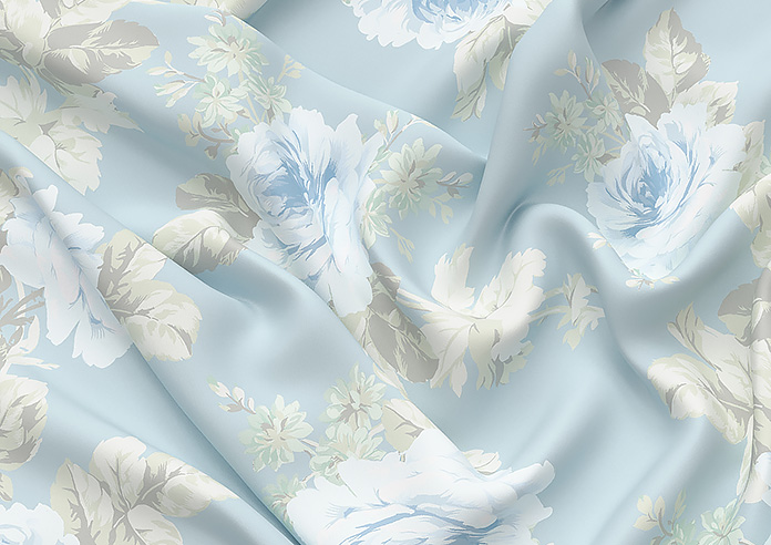 Shabby Chic by Rachel Ashwell Royal Bouquet, Blue - Made to Measure Curtains - Image 4